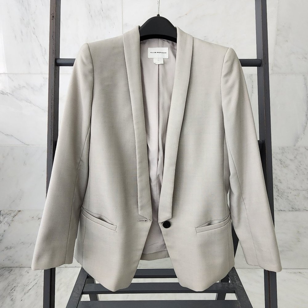 Club Monaco Blazer, Silver/Very light grey